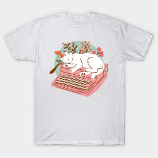 Typewriter and Cat T-Shirt